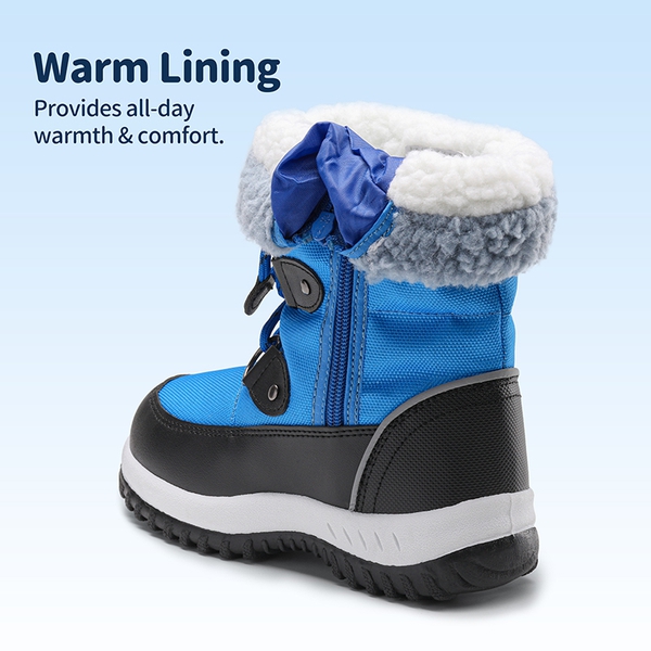 Slip Resistant Kids Fur Snow Boots - ROYAL BLUE - 3